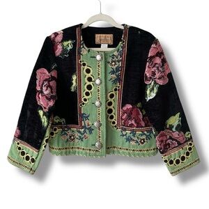 Vintage Painted Pony Floral Tapestry Jacket Size L (Runs Small)